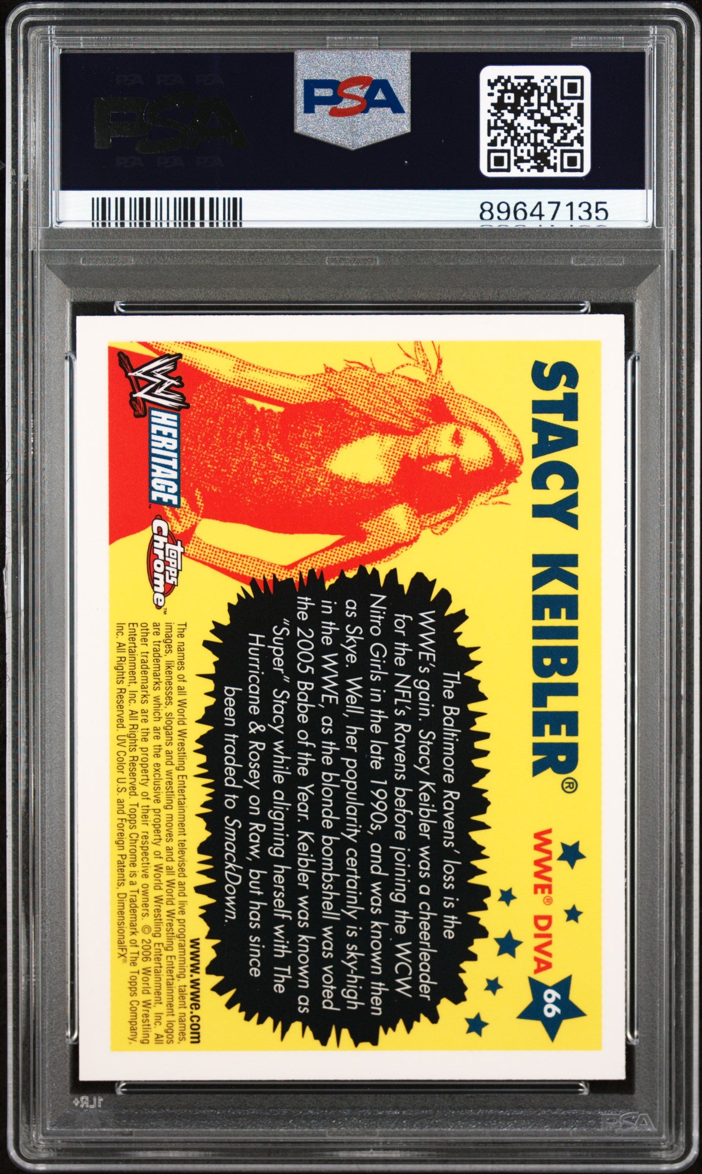 2006 Topps Chrome Heritage WWE Stacy Keibler #66 Heritage PSA 9