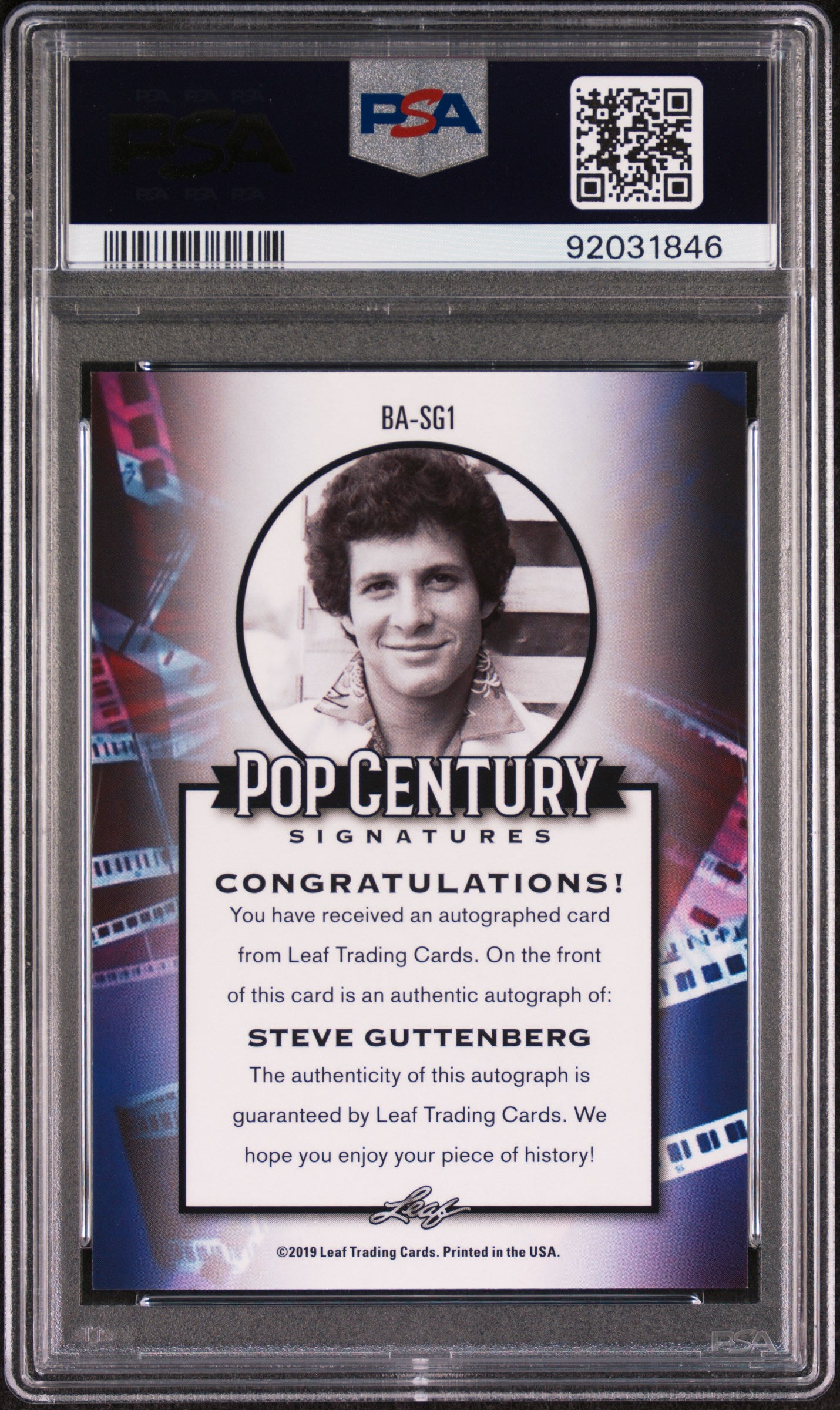 Steve Guttenberg 2019 Leaf Metal Pop Century Autograph AUTO Silver Wave PSA 10