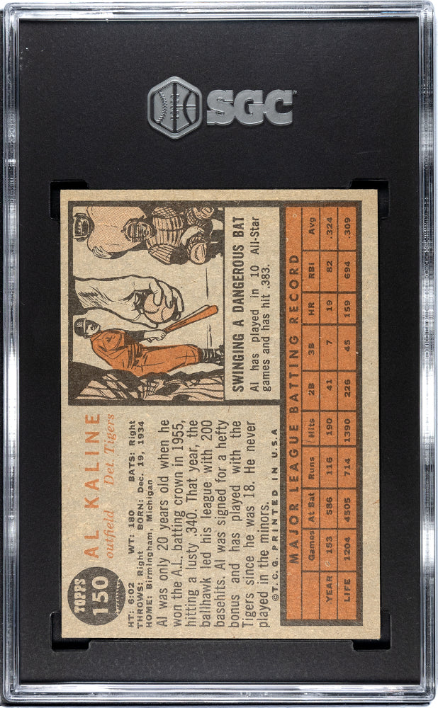 1962 Topps Al Kaline #150 SGC 5