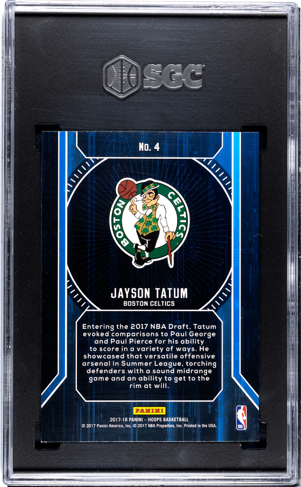 2017-18 Panini Hoops Jayson Tatum #4 Faces Of The Future SGC 9
