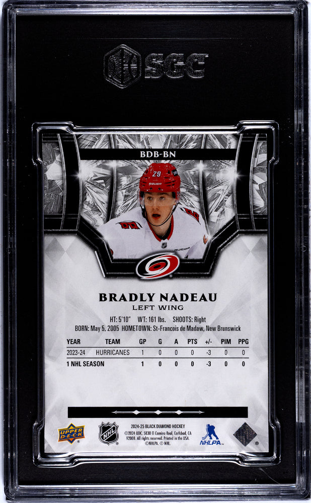 2024-25 Upper Deck Black Diamond Bradly Nadeau #BDB-BN Emerald #5/10 SGC 9.5