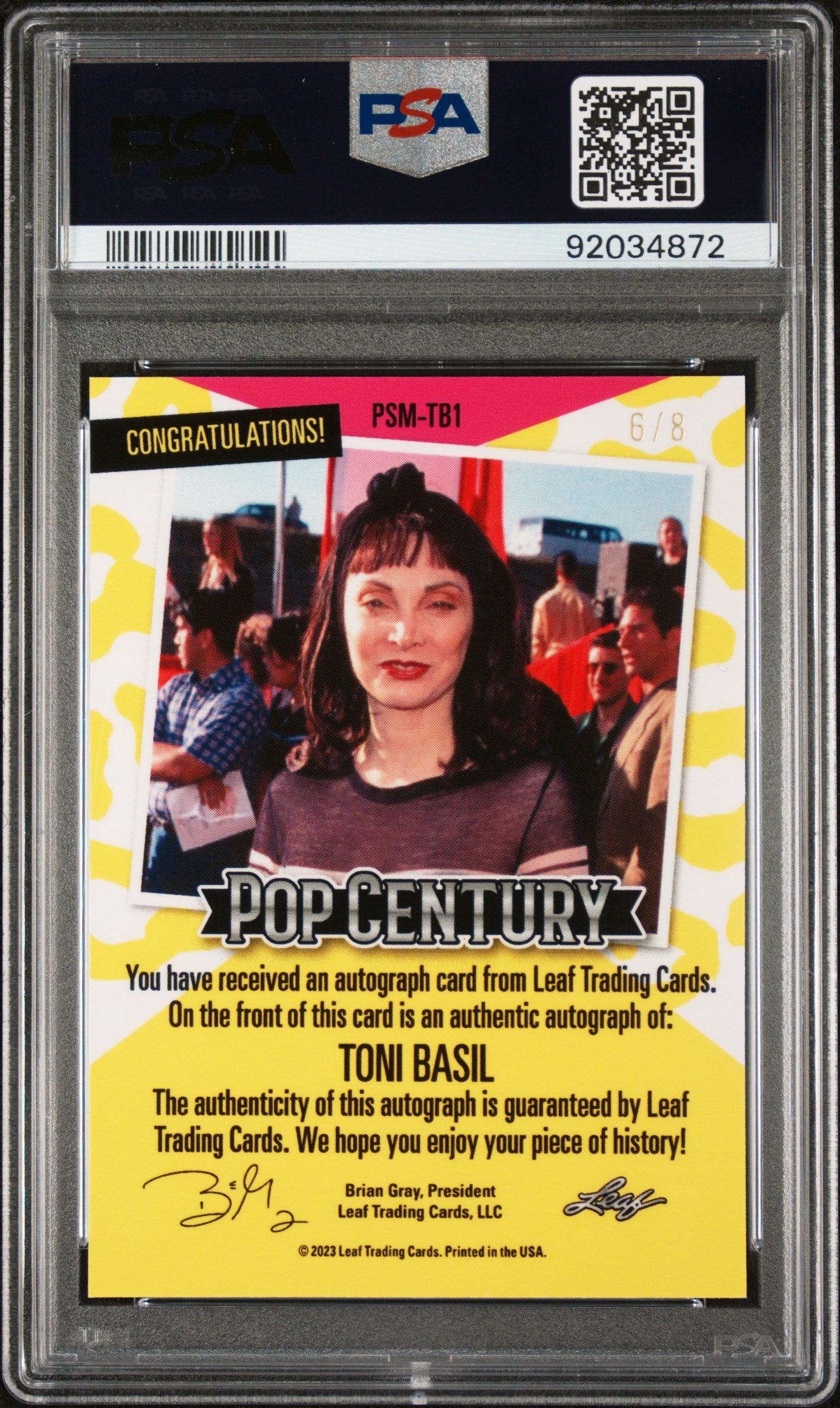 Toni Basil 2023 Leaf Metal Pop Century Pro Set Music AUTO Pink #6/8 PSA 9