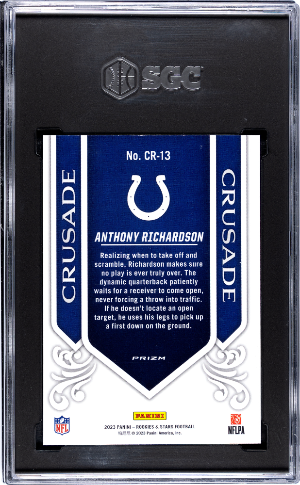 2023 Panini Rookies & Stars Anthony Richardson #CR-13 Crusade SGC 9