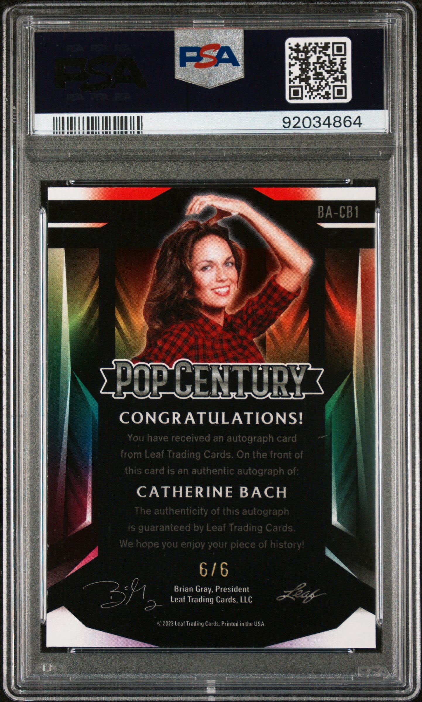 Catherine Bach 2023 Leaf Metal Pop Century Autograph Auto Silver #6/6 PSA 10