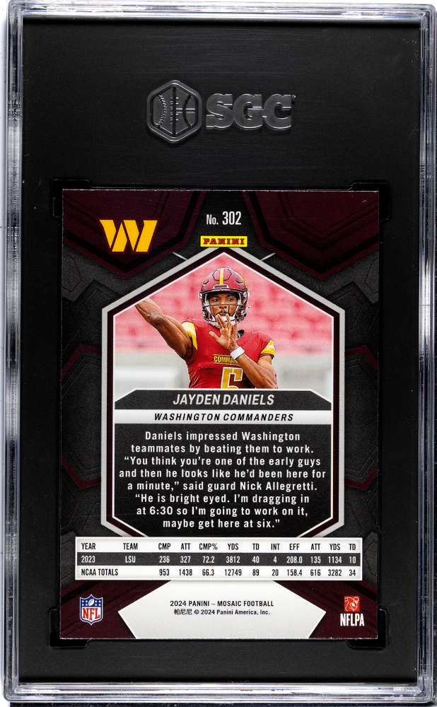 2024 Panini Mosaic Jayden Daniels #302 SGC 9