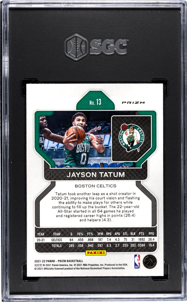 2021-22 Panini Prizm Jayson Tatum #13 Target Box Set SGC 9.5