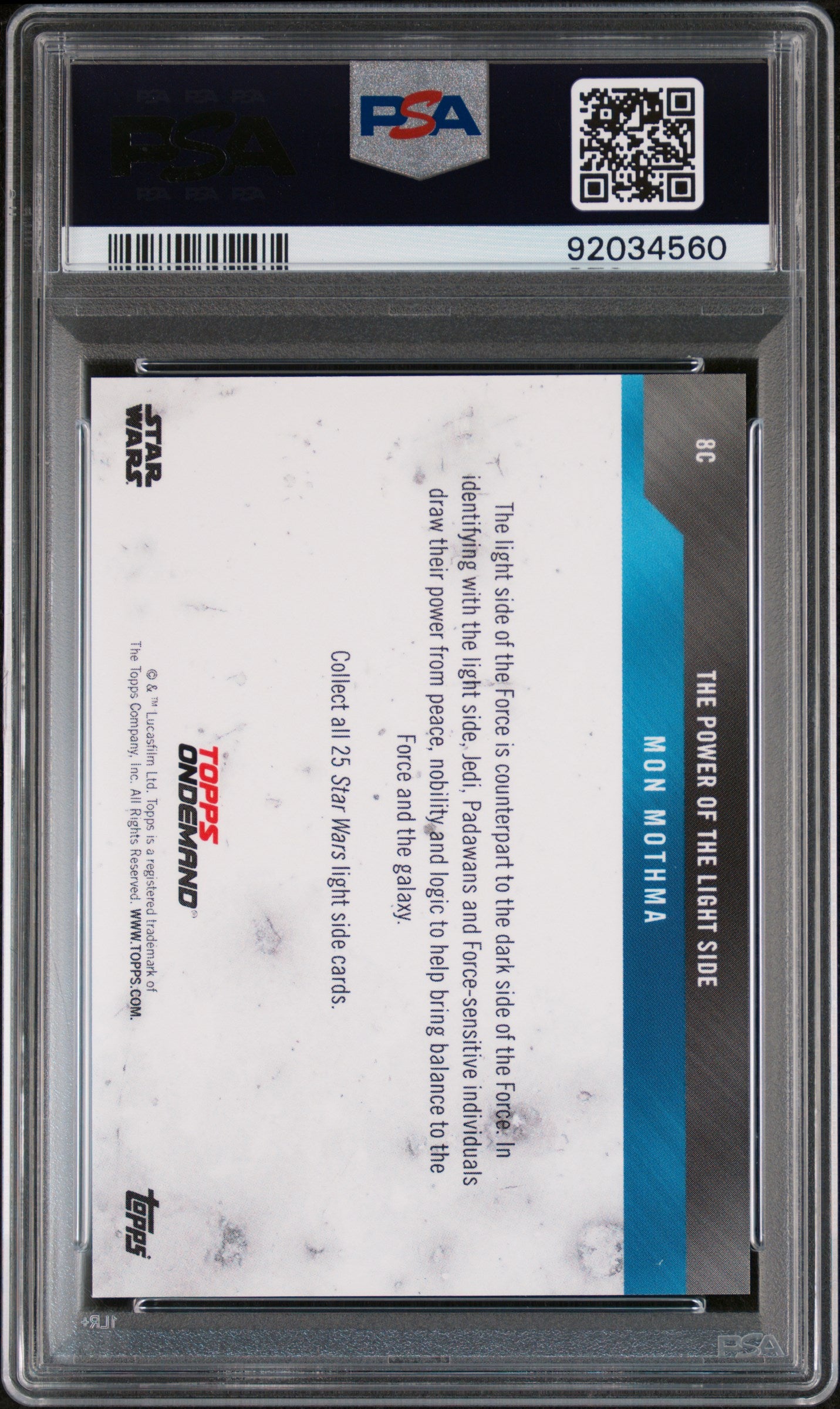 Mon Mothma 2019 Topps Star Wars Power Of The Light Side Green #1/5 PSA 9