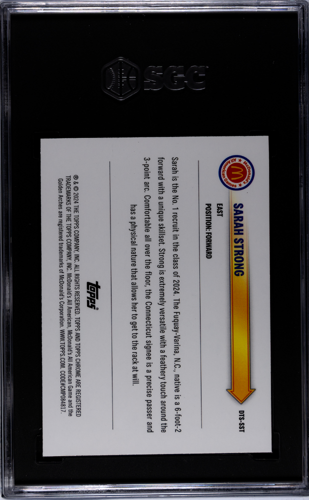 2024 Chrome Mcdonald's Sarah Strong Drive Blue Raywave Refractor SGC 9.5