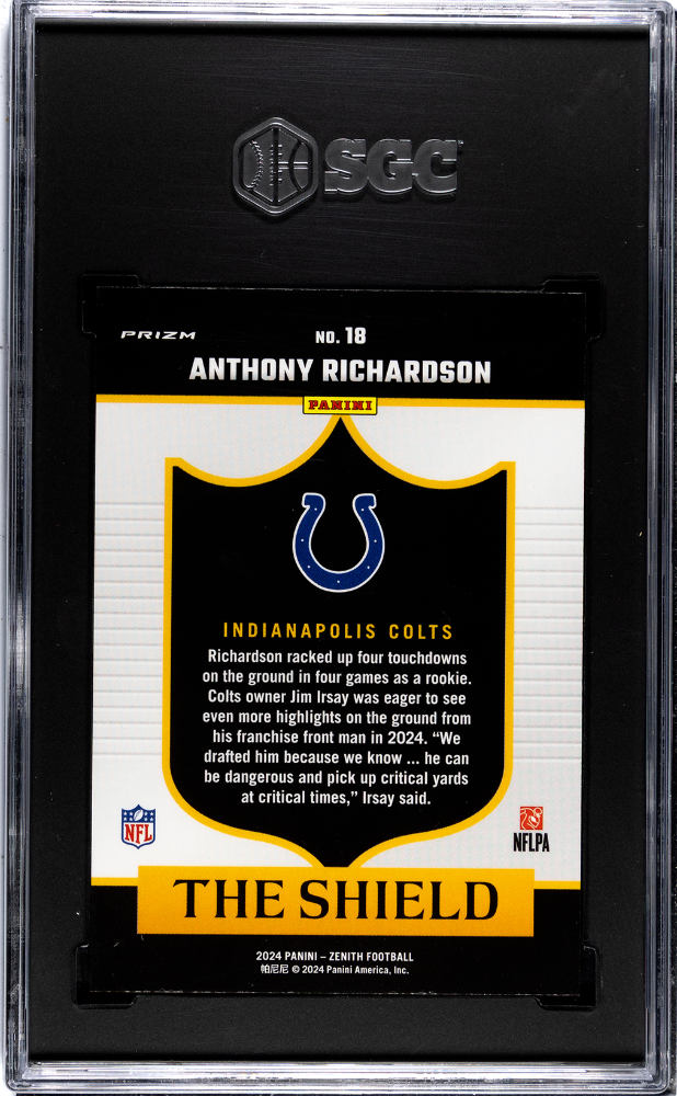 2024 Panini Zenith Anthony Richardson #18 The Shield SGC 9 pop 1