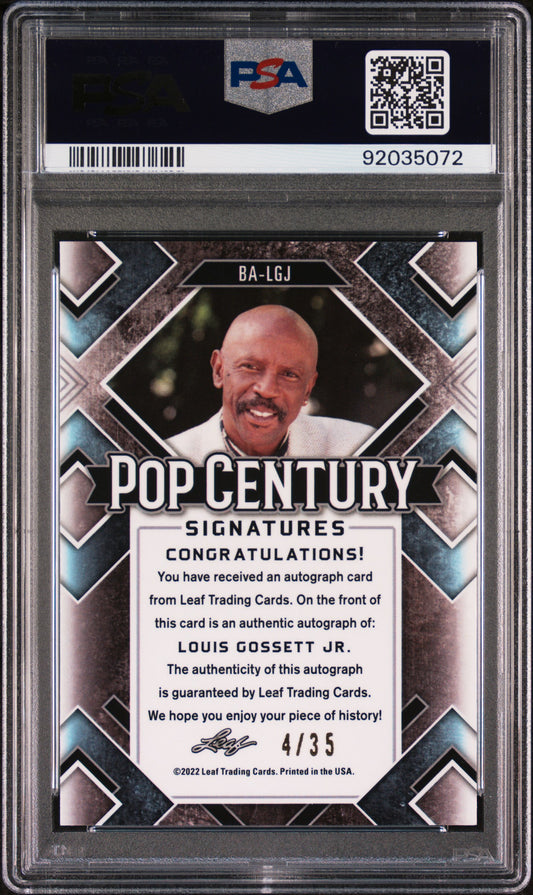 Louis Gossett JR. 2022 Leaf Metal Pop Century AUTO #4/35 Blue Prismatic PSA 10