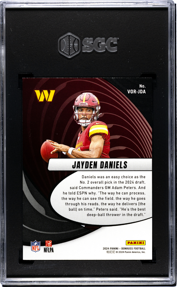 2024 Donruss Jayden Daniels #VOR-JDA Vortex SGC 9.5