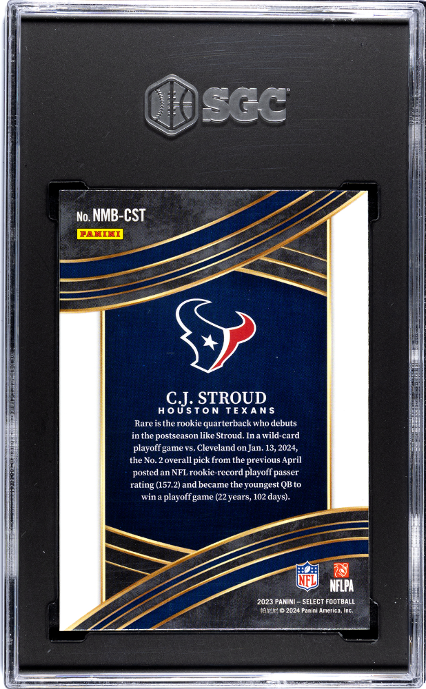 2023 Panini Select CJ Stroud #NMB-CST Numbers SGC 9