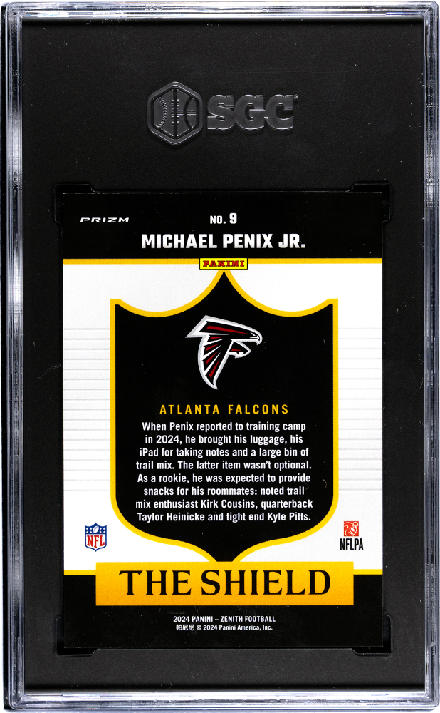 2024 Panini Zenith Michael Penix JR. #9 The Shield CASE HIT SP POP 2 SGC 10