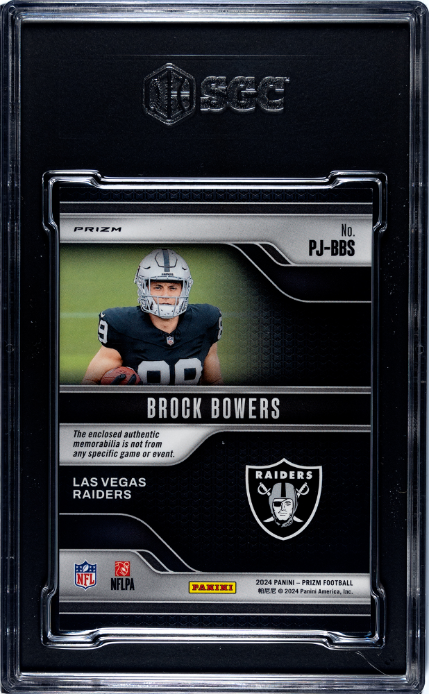 2024 Panini Prizm Brock Bowers #PJ-BBS Premier Jerseys Pink SGC 9
