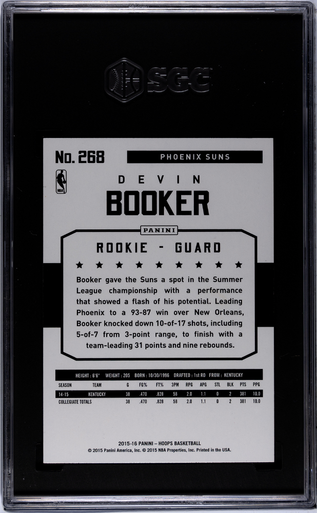 2015 Panini Hoops Devin Booker #268 SGC 9.5