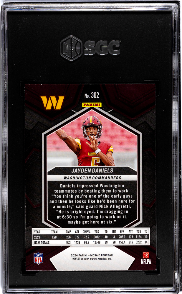 2024 Panini Mosaic Jayden Daniels #302 SGC 9.5
