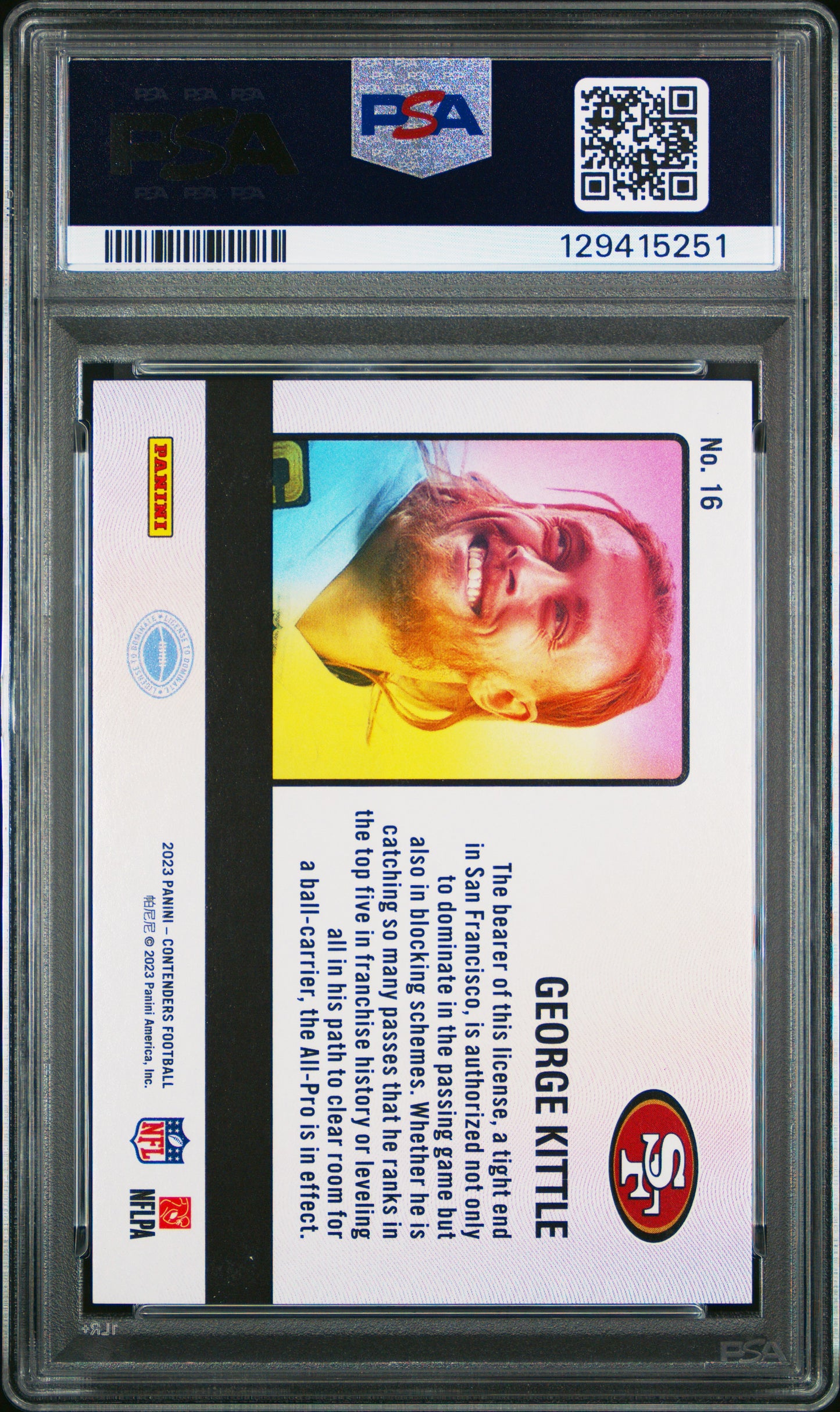 2023 Panini Contenders License To Dominate George Kittle #16 PSA 10 low pop