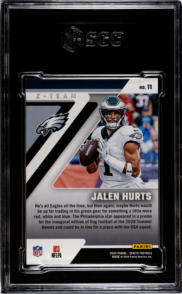 2024 Panini Zenith Jalen Hurts #11 Team SGC 9 pop 1