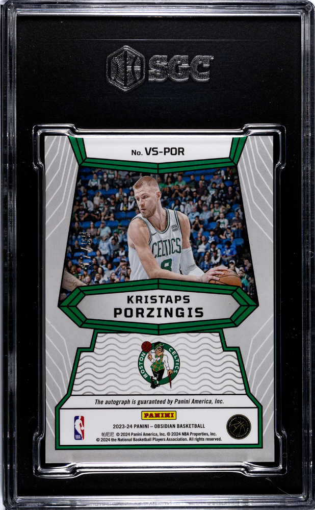 2023-24 Panini Obsidian Kristaps Porzingis #VS-POR Volcanic Sigs. SGC 9.5 /99