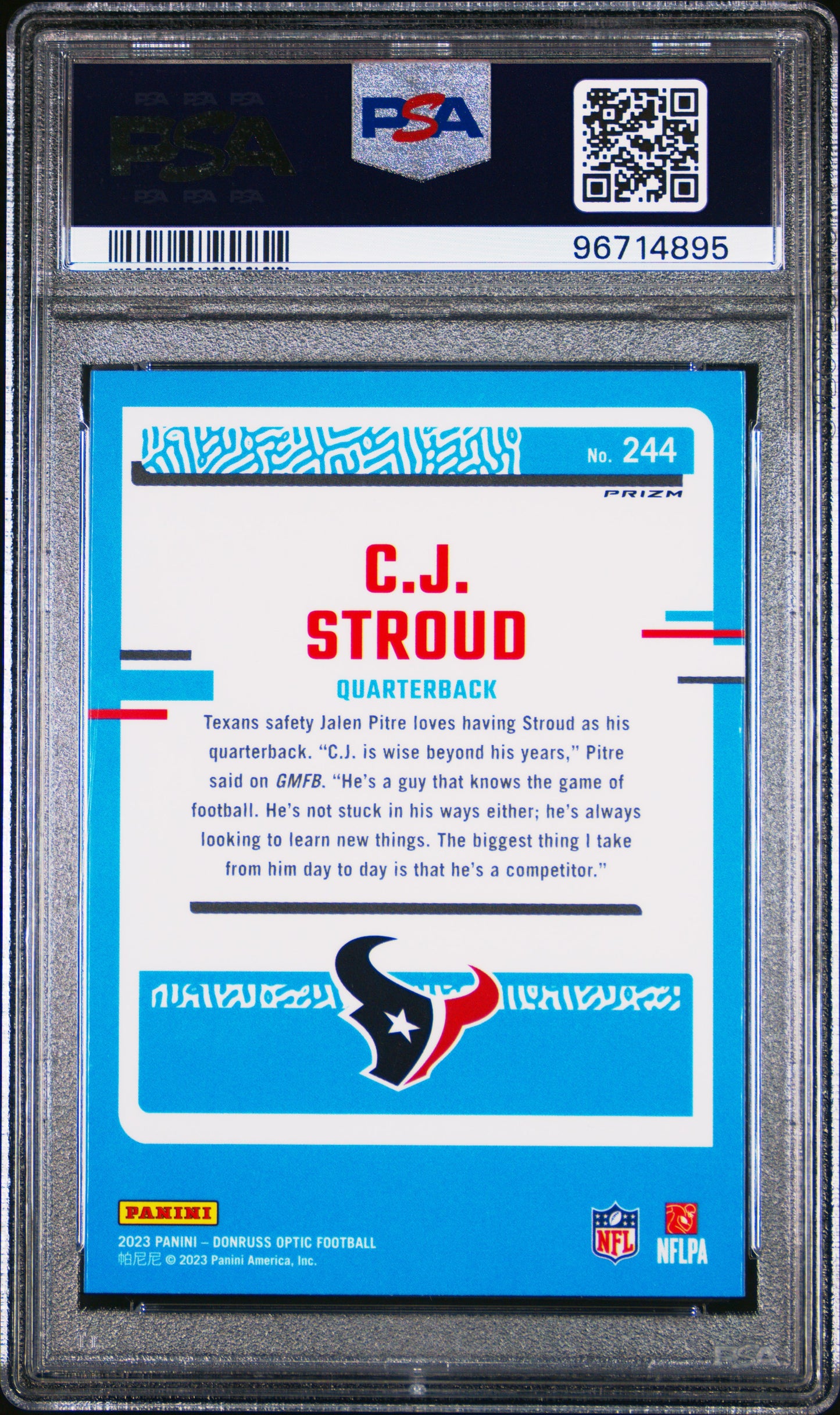2023 Panini Donruss Optic CJ Stroud #244 Holo PSA 10