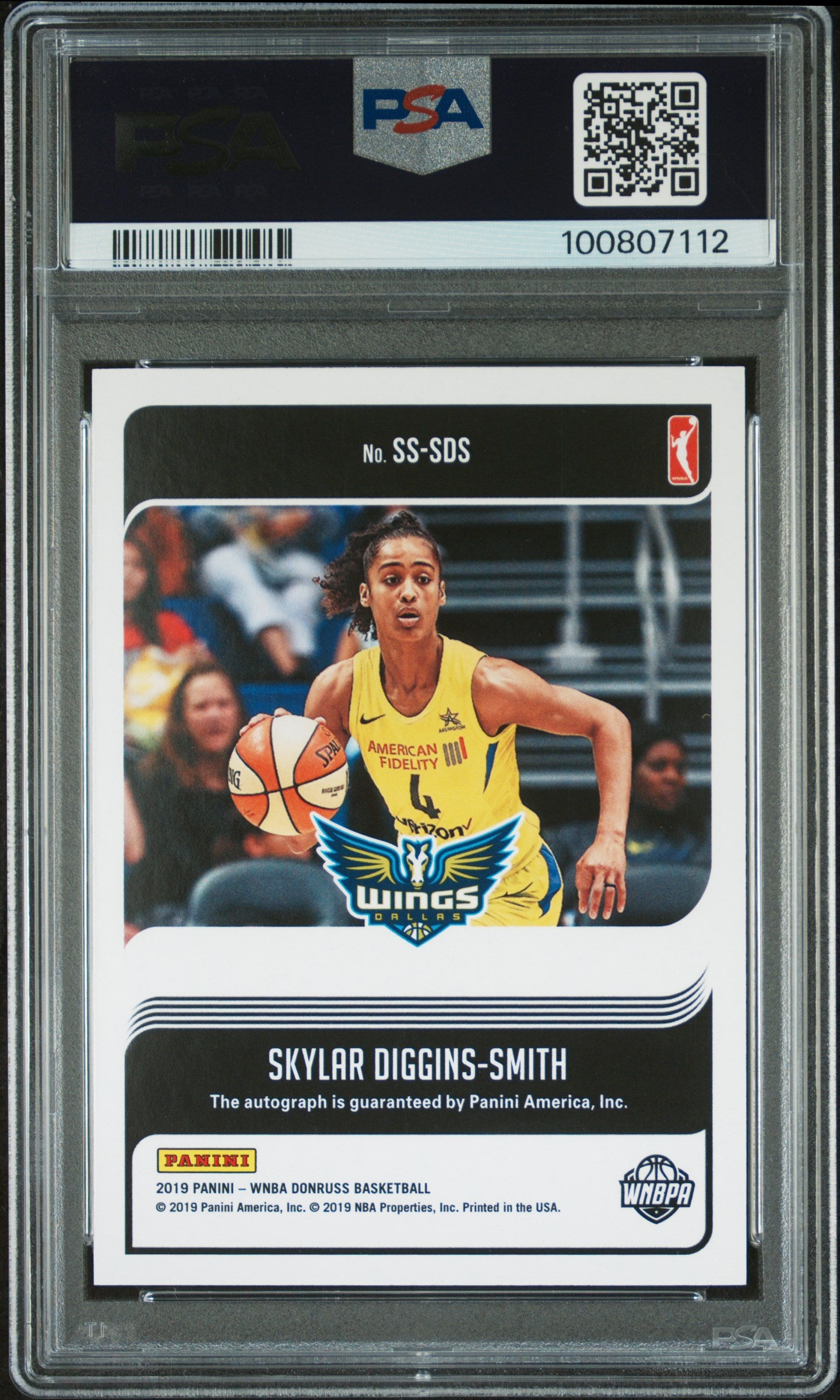 2019 Panini Donruss WNBA Signature Series Skylar Diggins-Smith #SDS PSA 9