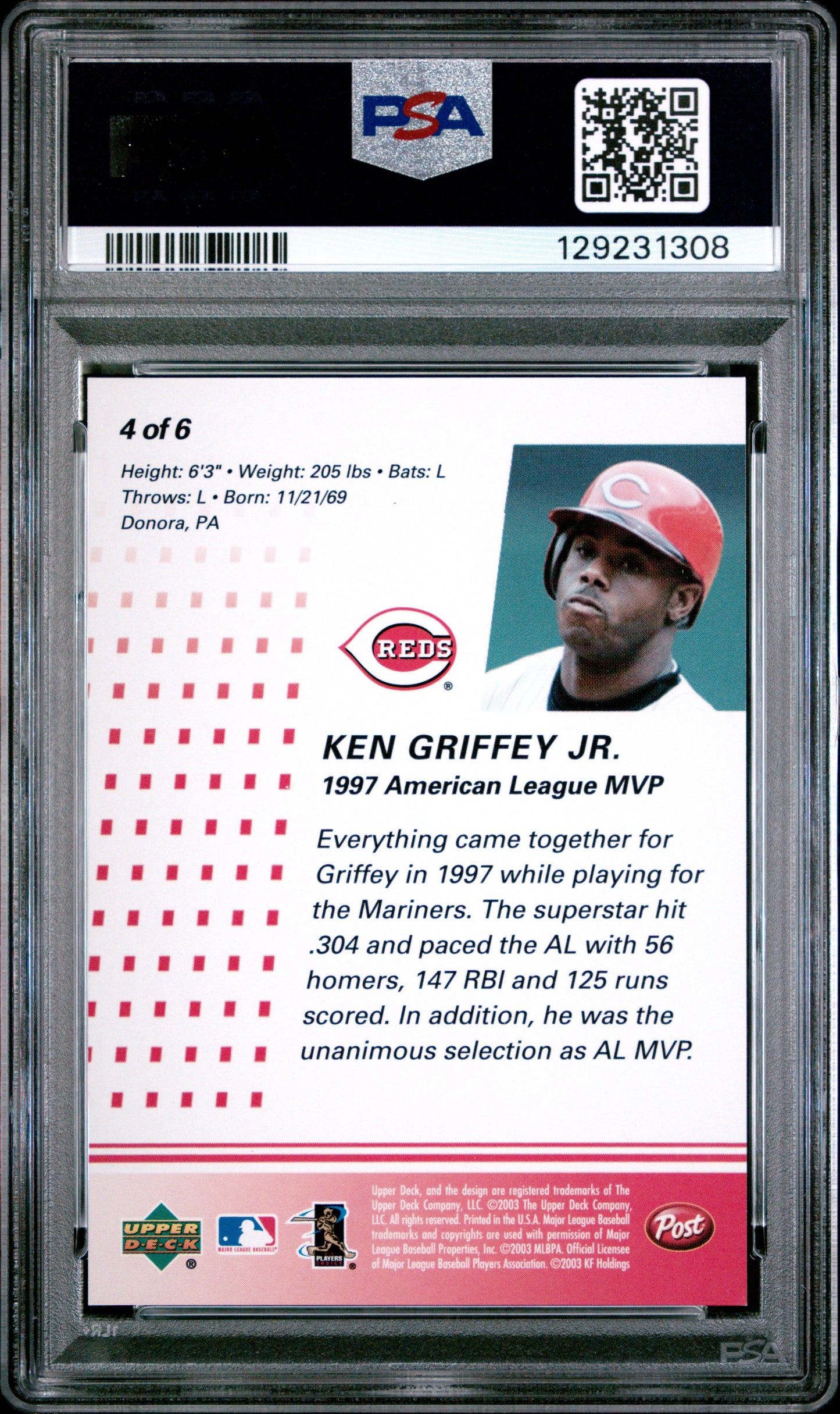 2003 Post Cereal Magic Motion Ken Griffey JR. #4 PSA 10 pop 4