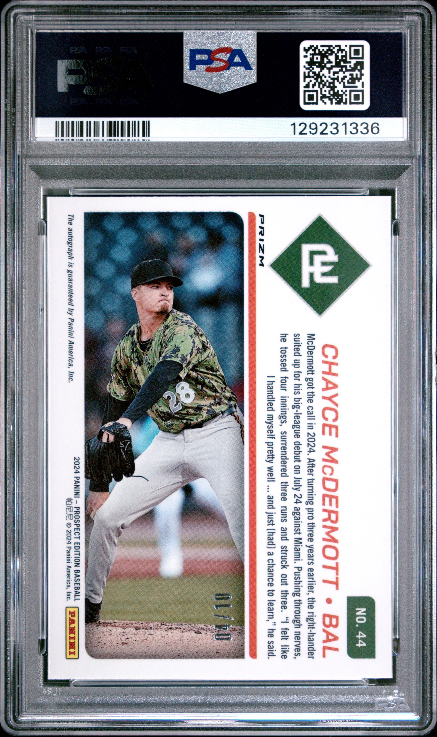 2024 Prospect Edition Ticket Chayce Mcdermott SIG auto Gold Pulsar PSA 10 /10