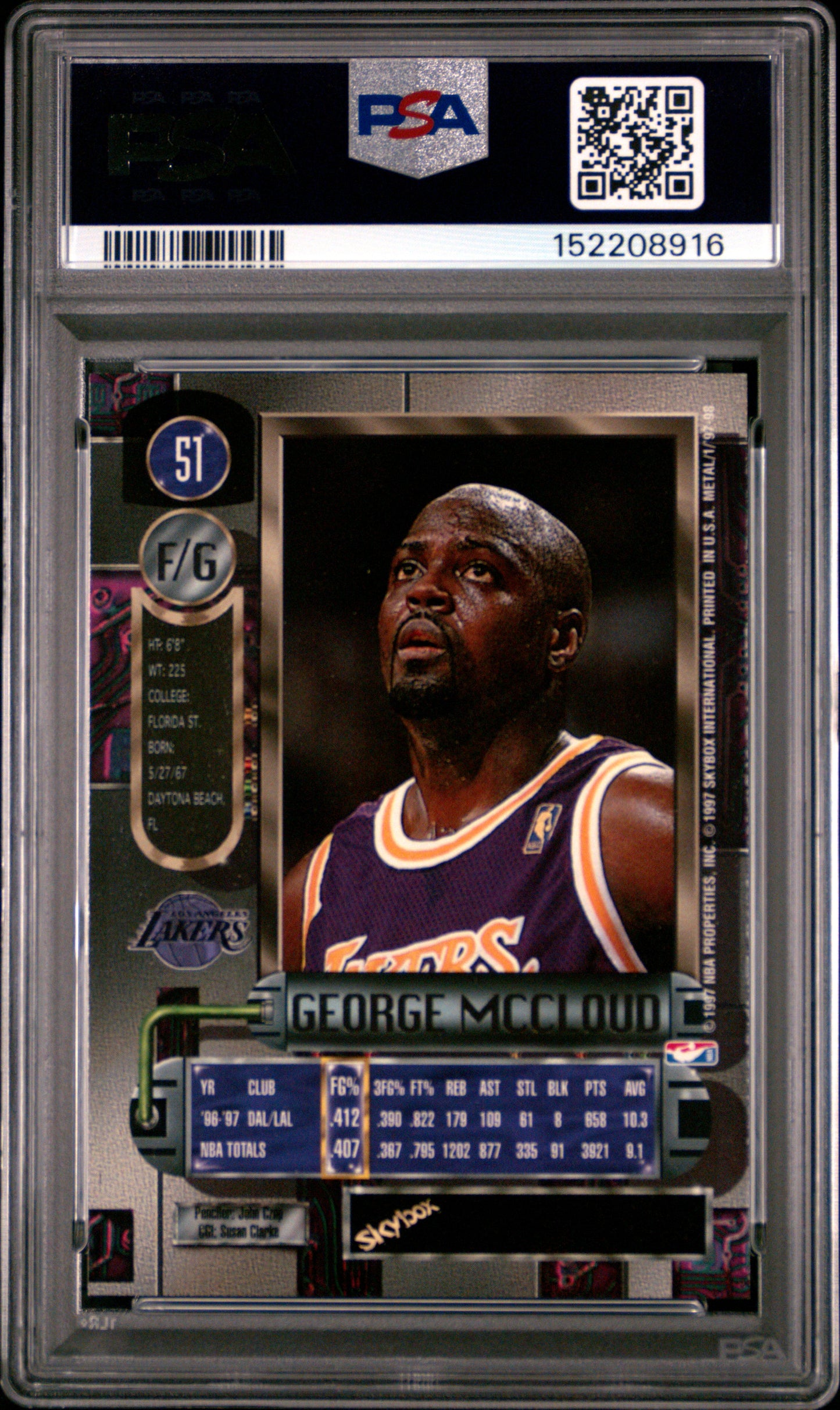 1997-98 Metal Universe George Mccloud #51 PSA 10 LOW POP 8
