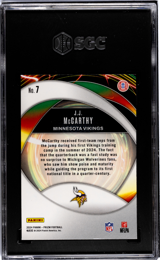 2024 Panini Prizm JJ Mccarthy #7 Portals SGC 9.5