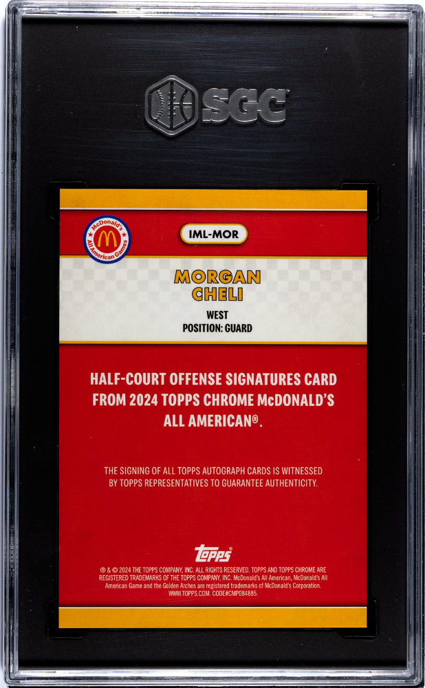 2024 Topps Chrome Mcdonald's Morgan Cheli Half Court Offense Autograph SGC 9.5
