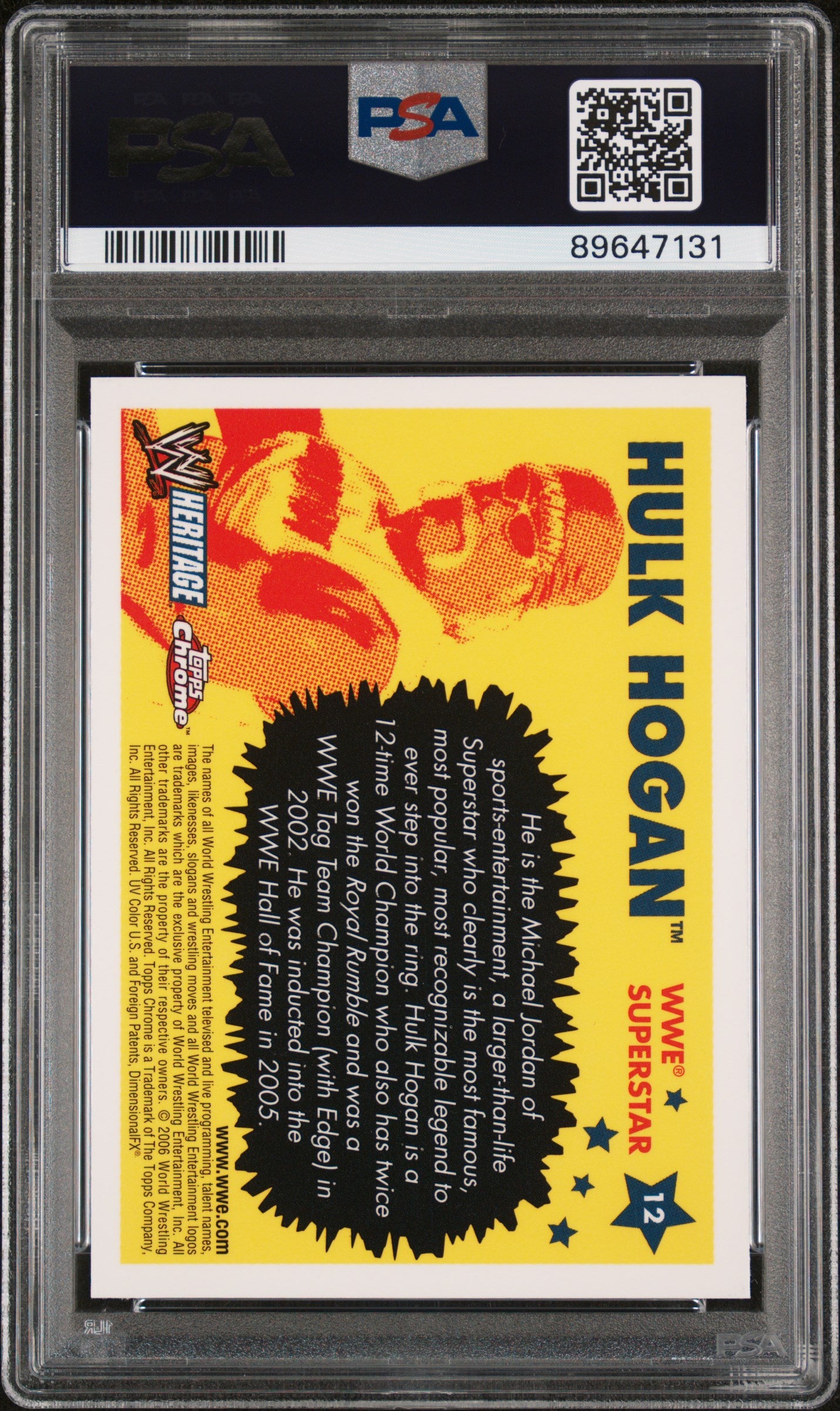 2006 Topps Chrome Heritage WWE Hulk Hogan #12 Heritage PSA 10