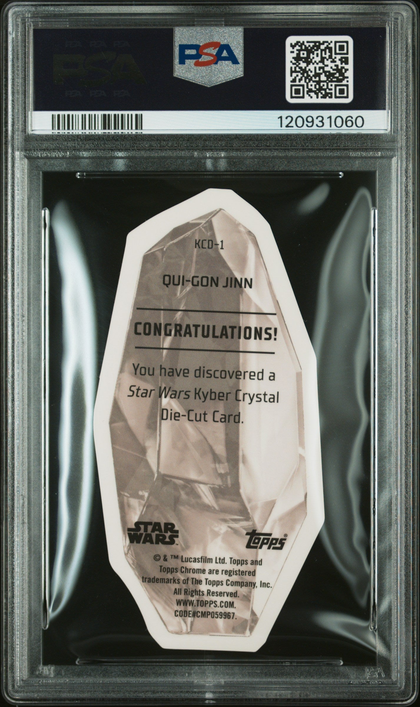 Qui-Gon Jinn 2023 Topps Chrome Star Wars Kyber Crystal Die-Cut PSA 9 CASE HIT