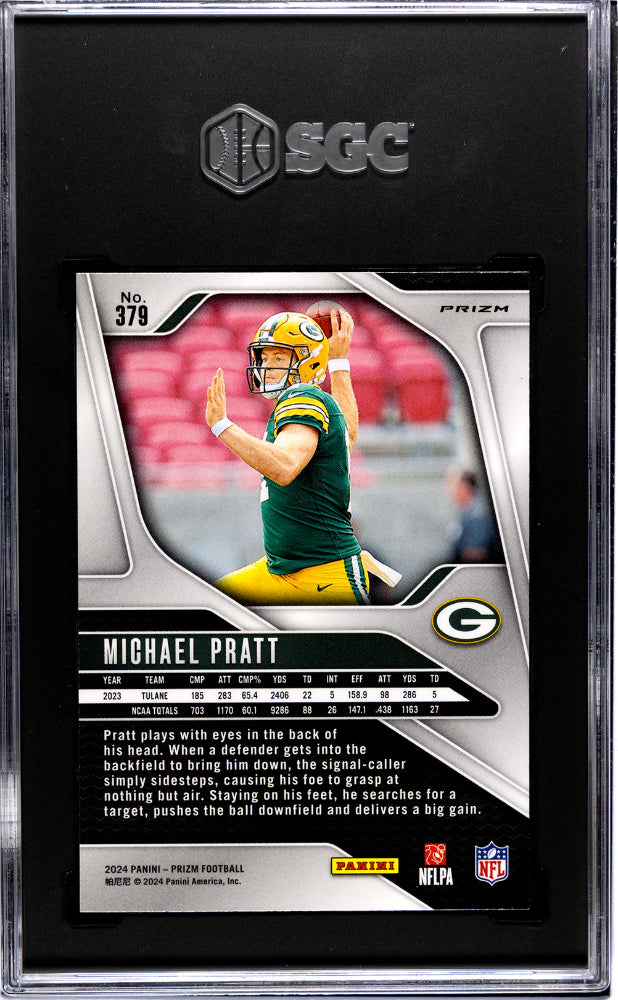 2024 Panini Prizm Michael Pratt #379 Press Proof SP Rookie SGC 9