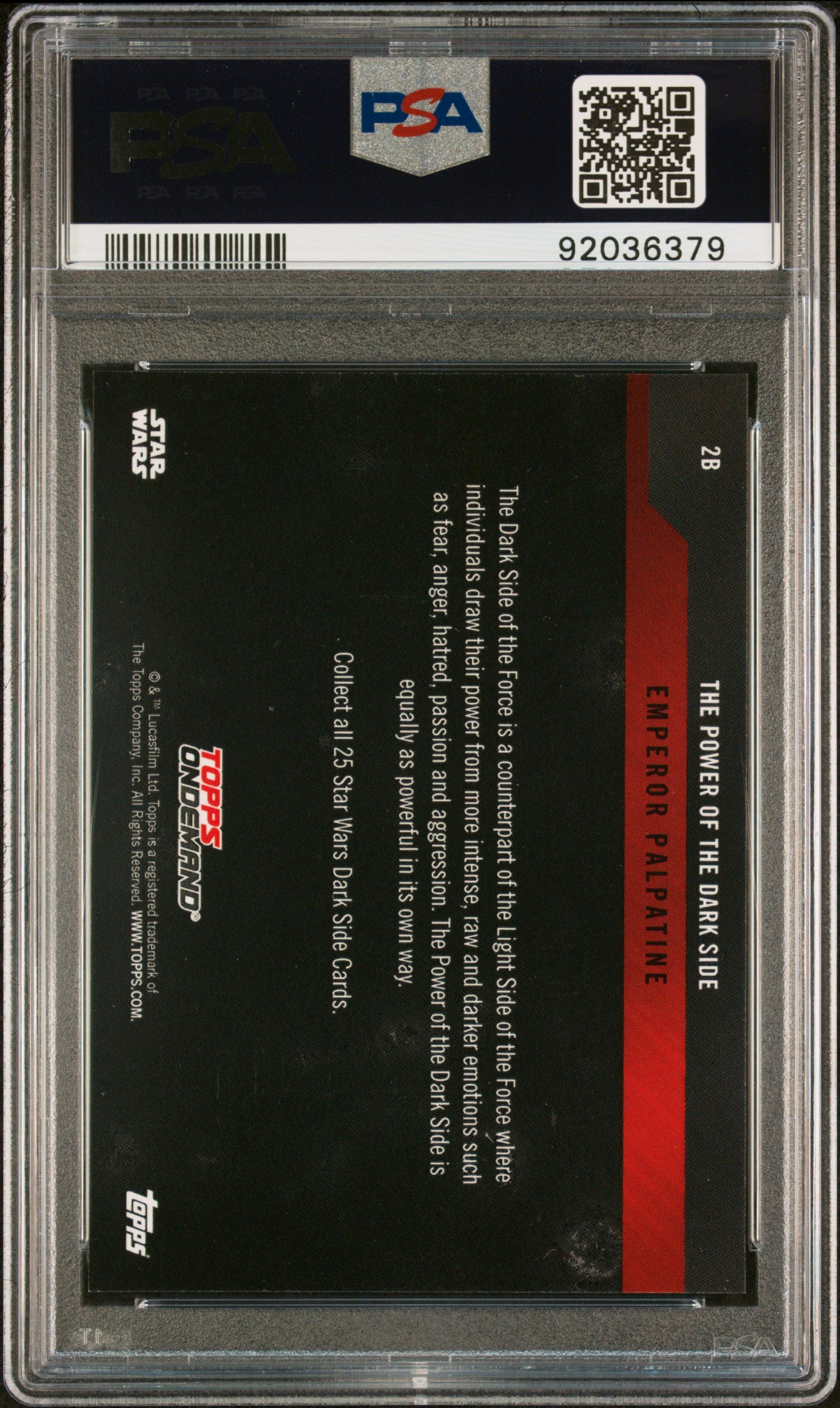 Emperor Palpatine 2019 Topps Star Wars Power Dark Side Purple #3/10 PSA 9