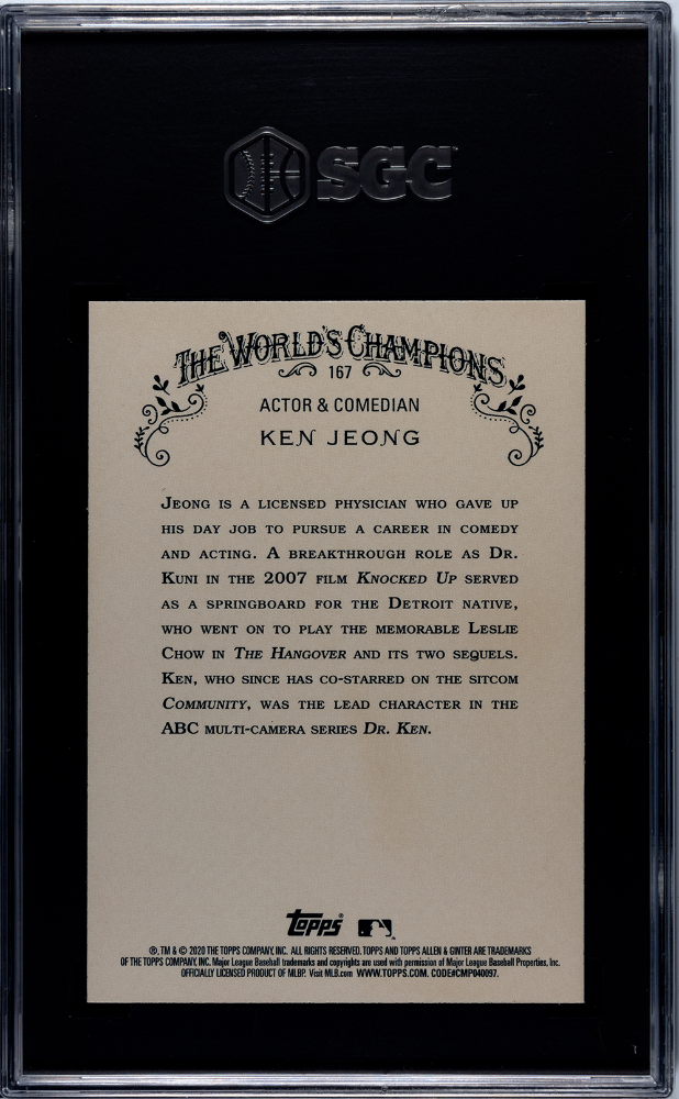 2020 Topps Allen & Ginter Ken Jeong #167 SGC 9.5 POP 1