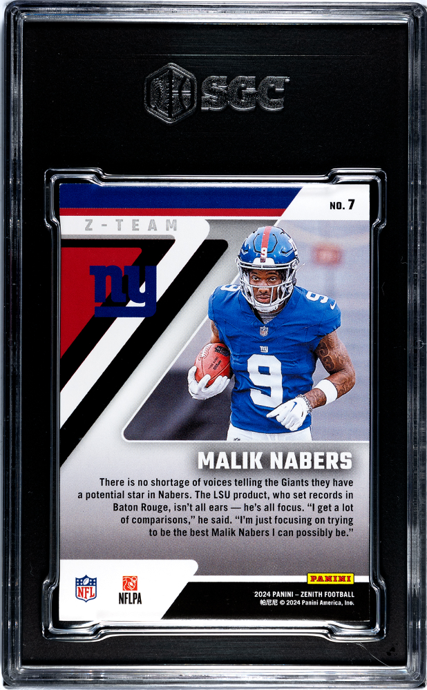 2024 Panini Zenith Malik Nabers #7 Team SGC 9.5 pop 1