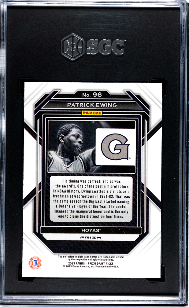 2023-24 Panini Prizm Draft Picks Patrick Ewing #96 Venom SGC 10 pop 2