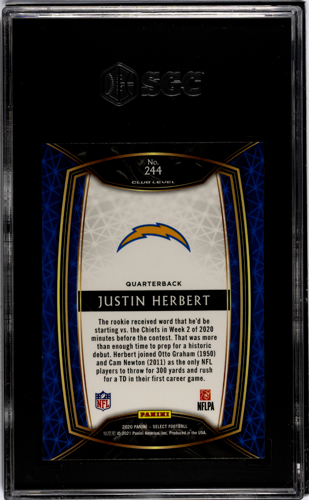 2020 Panini Select Justin Herbert #244 SGC 9.5