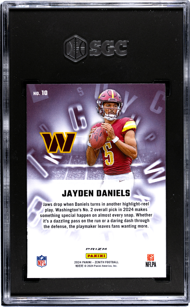 2024 Panini Zenith Jayden Daniels #10 To Orange Prizm SGC 10