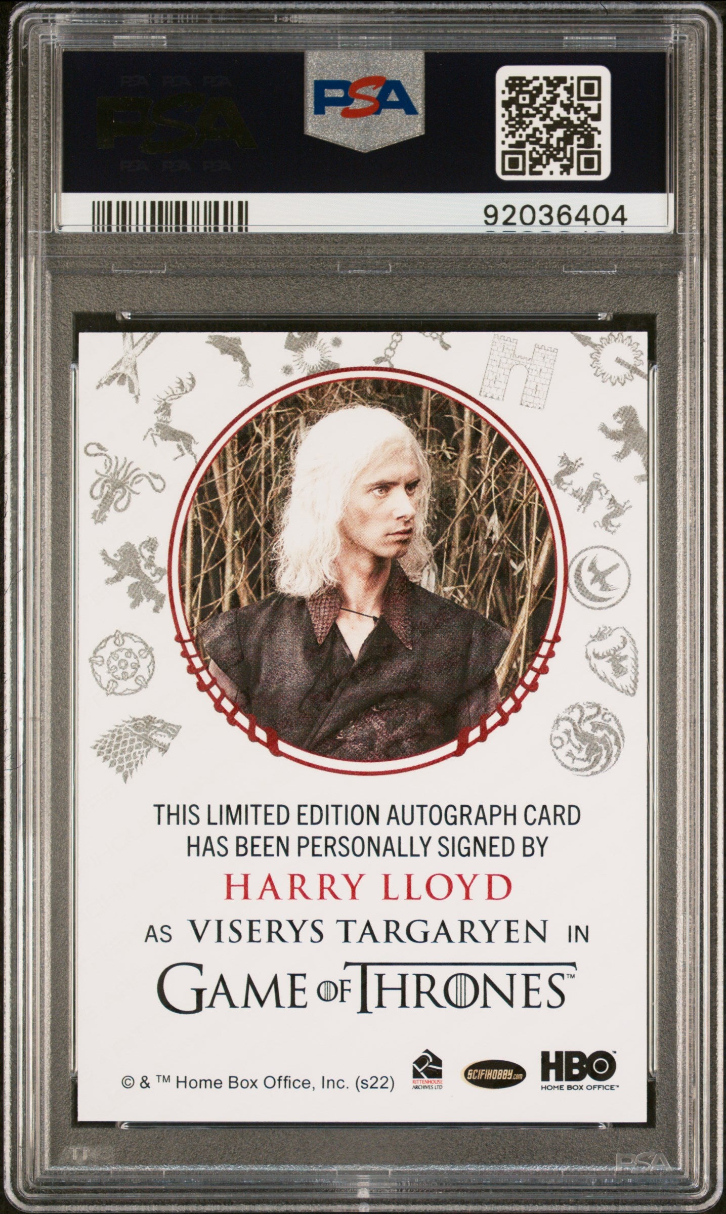 Harry Lloyd VISERYS TARGARYEN 2022 Game Of Thrones RED AUTO PSA 10