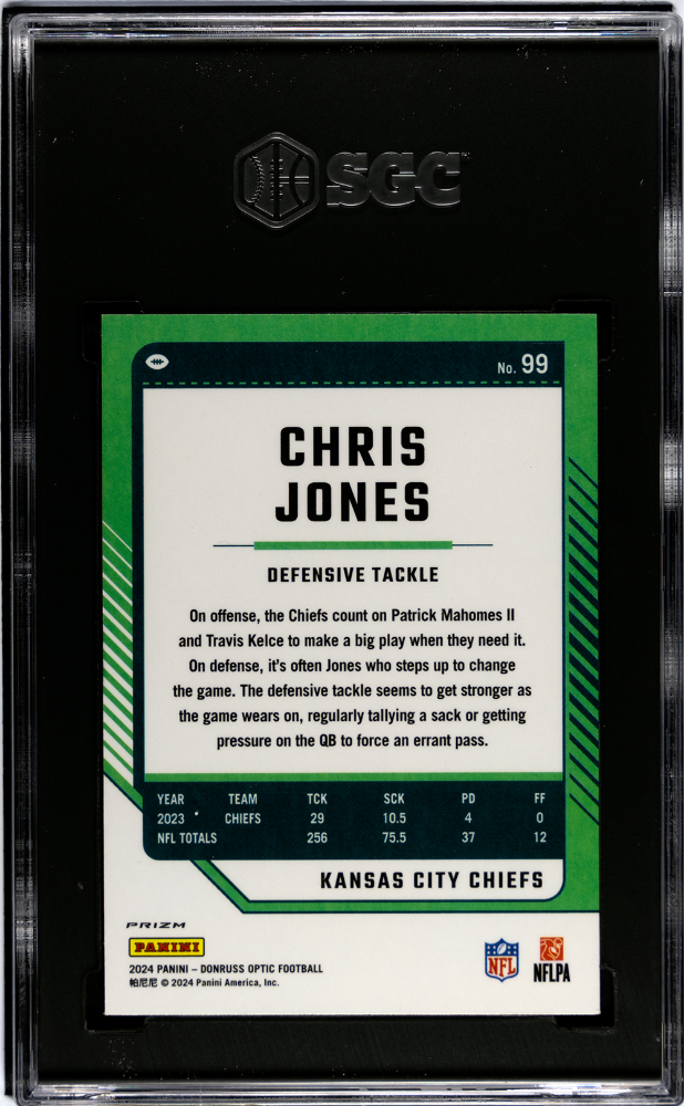 2024 Donruss Optic Chris Jones #99 Fire Prizm SGC 9.5 pop 1