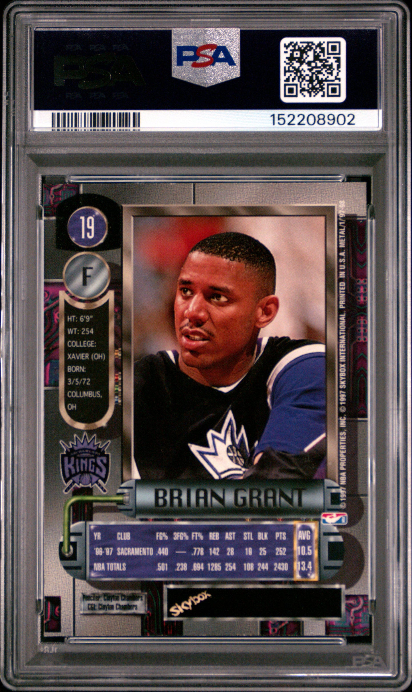 1997-98 Metal Universe Brian Grant #19 PSA 9 LOW POP