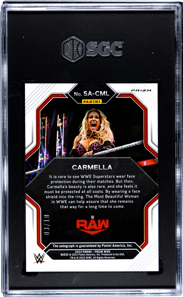 2023 Prizm Wwe Carmella #SA-CML Superstar Autograph Gold SGC 9.5 pop 1 /10