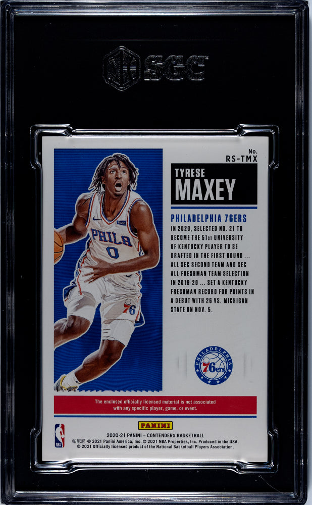 2020-21 Tyrese Maxey Contenders rookie ticket switch SGC 9.5