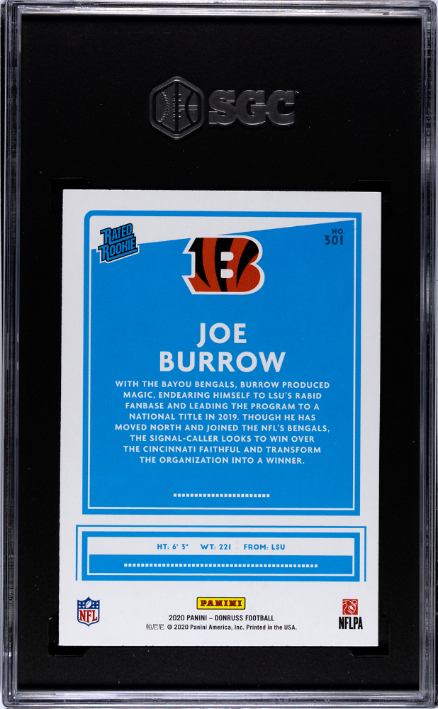 2020 Donruss Joe Burrow #301 SGC 10