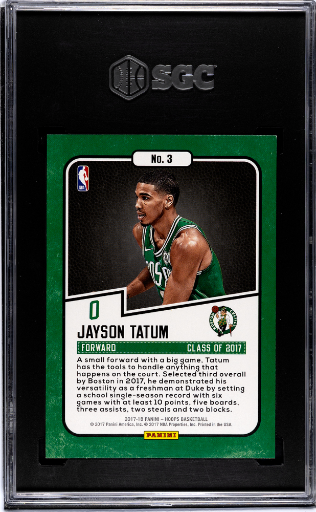 2017-18 Panini Hoops Jayson Tatum #3 Class Of SGC 9.5