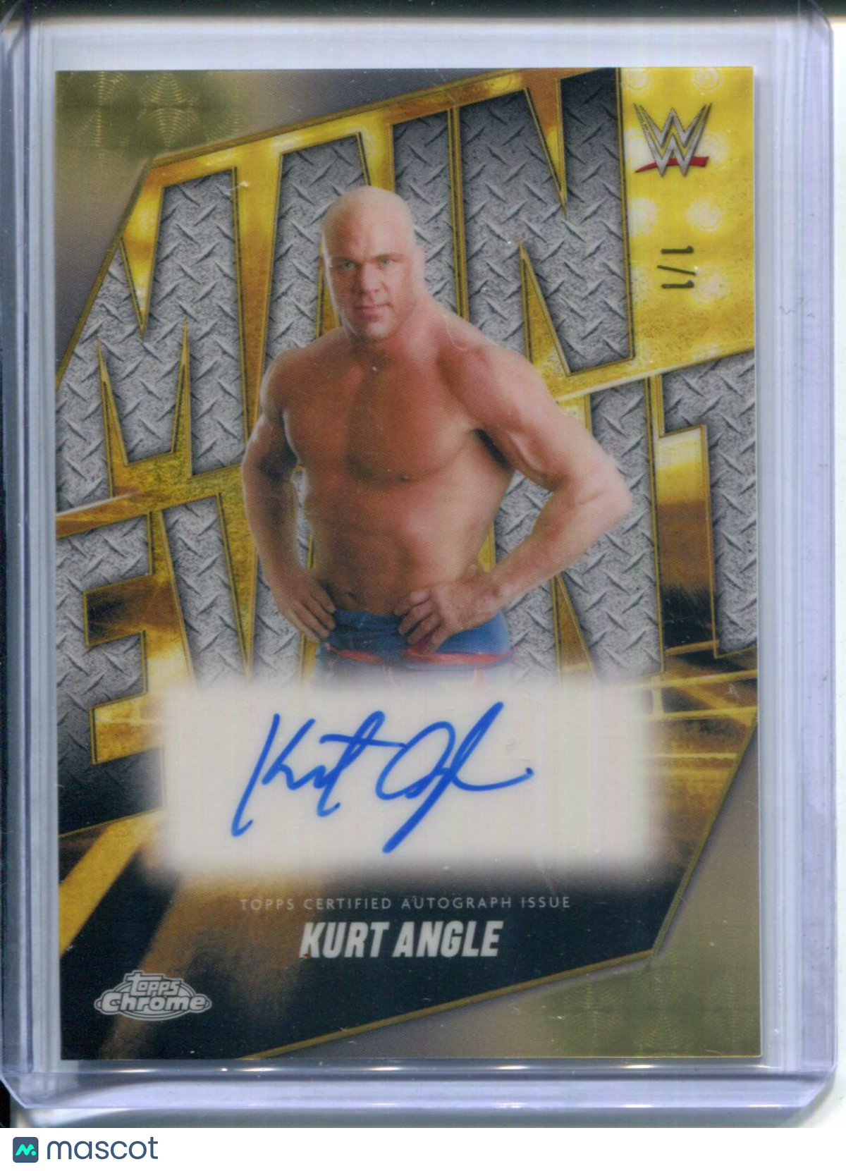 2025 Topps WWE Chrome Main Event Superfractor Kurt Angle 1/1 Autograph AUTO
