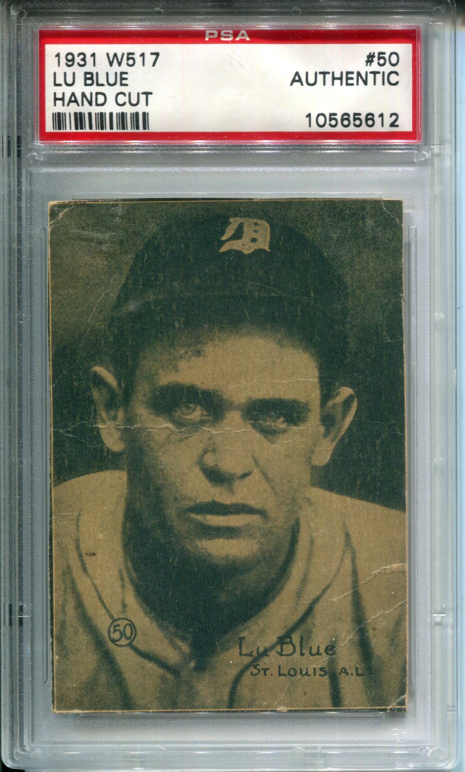 1931 W517 Lu Blue #50 Hand Cut PSA Authentic