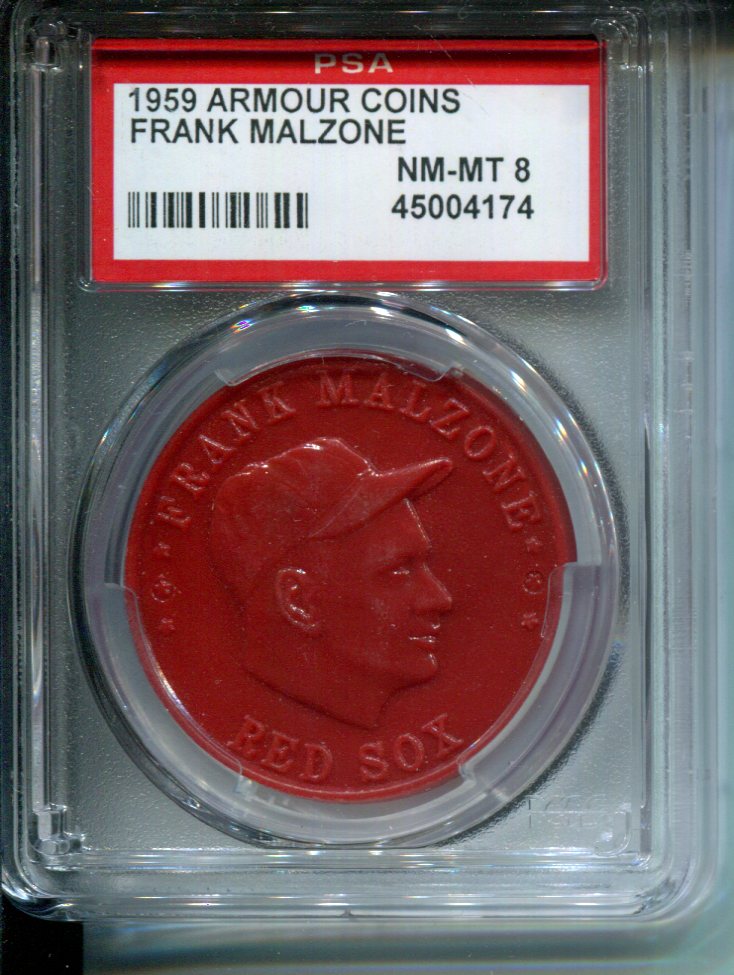 1959 Armour Coins Frank Malzone PSA 8 Red