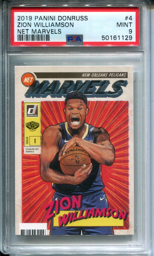 2019-20 Panini Donruss Net Marvels Zion Williamson #4 Rookie PSA 9